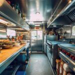 Intérieur d'un food truck moderne.